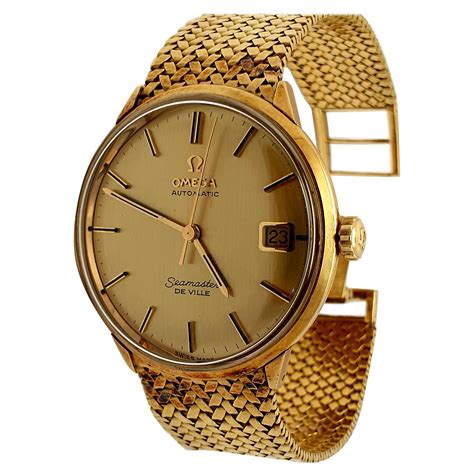 gold vintage omega watch|old gold omega watches.